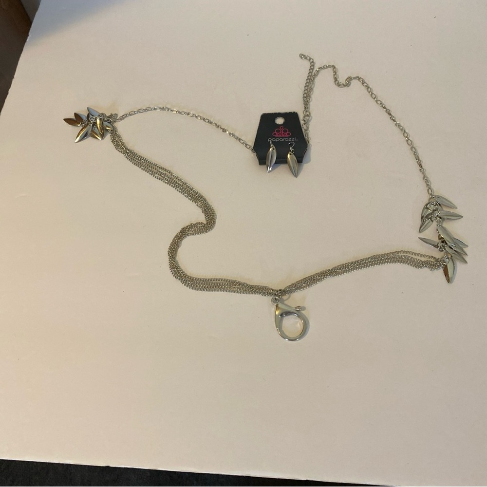 Paparazzi Jewelry  Necklace Lanyard Earring Set Ultrawealthy Silver New